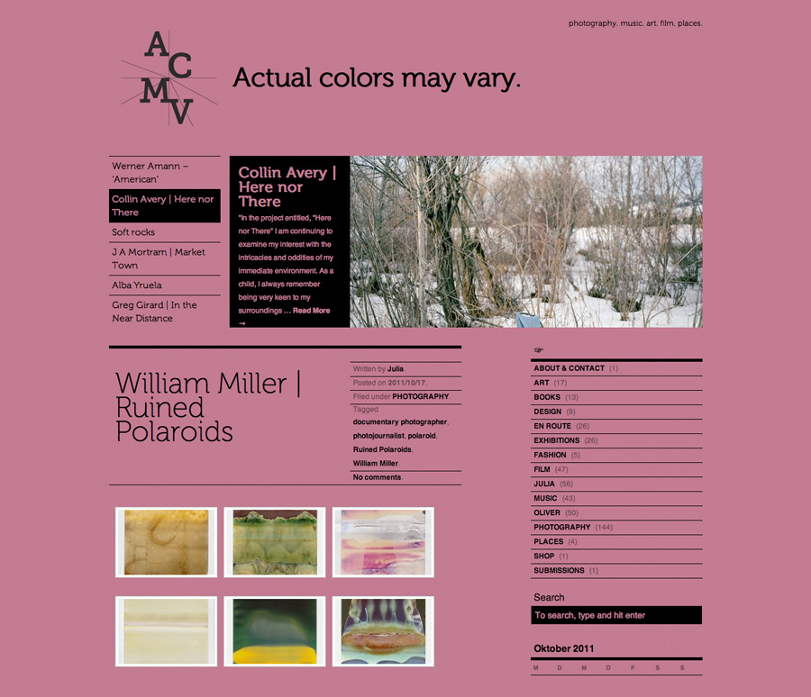 ACMV's previous website in 2011